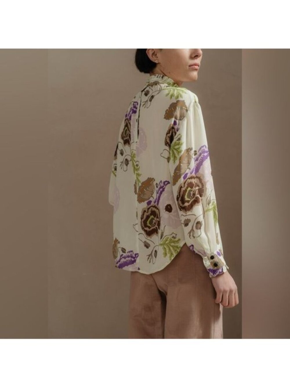 NO.6 THOMAS TOP 100% SILK GEORGETTE LONG SLEEVE PISTACHIO 0 - Picture 3 of 9